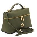 Scrigno Bolso a Mano en Piel Morbida Verde Oscuro TL142484