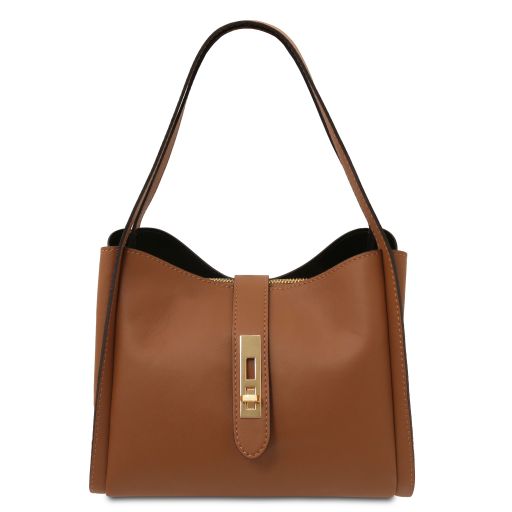 Soave Bolso a Mano en Piel Suave Cognac TL142489