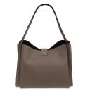 Soave Soft Leather Handbag Dark Taupe TL142489