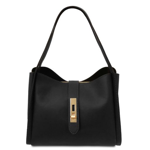 Soave Bolso a Mano en Piel Suave Negro TL142489