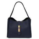 Soave Soft Leather Handbag Dark Blue TL142489