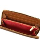 Financier Exclusive zip Around Leather Wallet Cognac TL142485