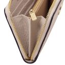 Financier Elegante Cartera en Piel con Cremallera en el Contorno Beige TL142494