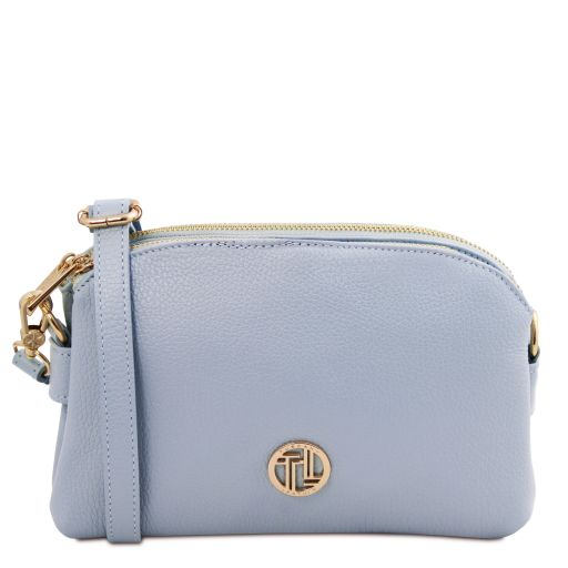 Lily Soft Leather Shoulder bag Light Blue TL142393