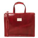 Palermo Leather Briefcase 3 Compartments for Woman Красный TL141343