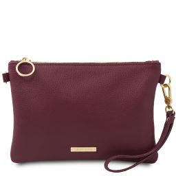 TL Bag Clutch aus Weichem Leder Bordeaux TL142029