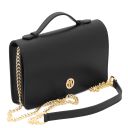 Opera Leather Clutch With Chain Strap Black TL142505