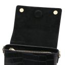 Croque Sac Cabas en Cuir Effet Croco Noir TL142503
