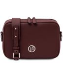 Cubetto Borsa a Tracolla in Pelle Bordeaux TL142499