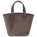 Glacette Suede Leather Bucket bag Dark Taupe TL142261