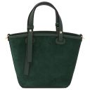 Glacette Suede Leather Bucket bag Forest Green TL142261