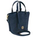 Glacette Bolso Cubo Secchiello en Piel Agamuzada Azul oscuro TL142261
