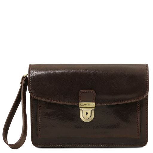 Max Кожаная сумка на запястье Темно-коричневый TL8075