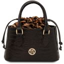 Croque Bolso a Mano en Piel Efecto Coco Café TL142510