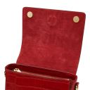 Croque Croc Print Leather Handbag Красный TL142503