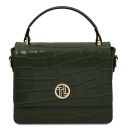 Croque Sac Cabas en Cuir Effet Croco Vert Forêt TL142503
