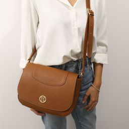 Sella Leather Shoulder bag Dark Brown TL142506