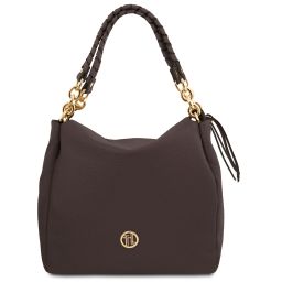 Amy Sac Shopping en Cuir Souple Marron foncé TL142385