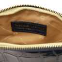 Vera Kosmetiktasche aus Leder mit Kroko-Prägung Dunkelblau TL142514