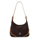 Sierra Suede Leather Shoulder bag Dark Brown TL142419