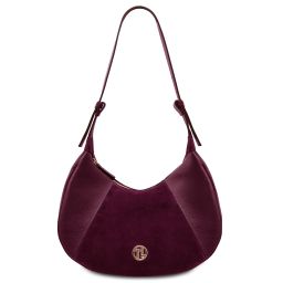 Goccia Borsa Hobo in Pelle Bordeaux TL142515