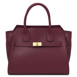 Origami Leather Tote Bordeaux TL142507