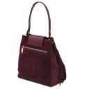 Nomade Henkeltasche aus Wildleder mit Dekorativen Fransen Bordeaux TL142512