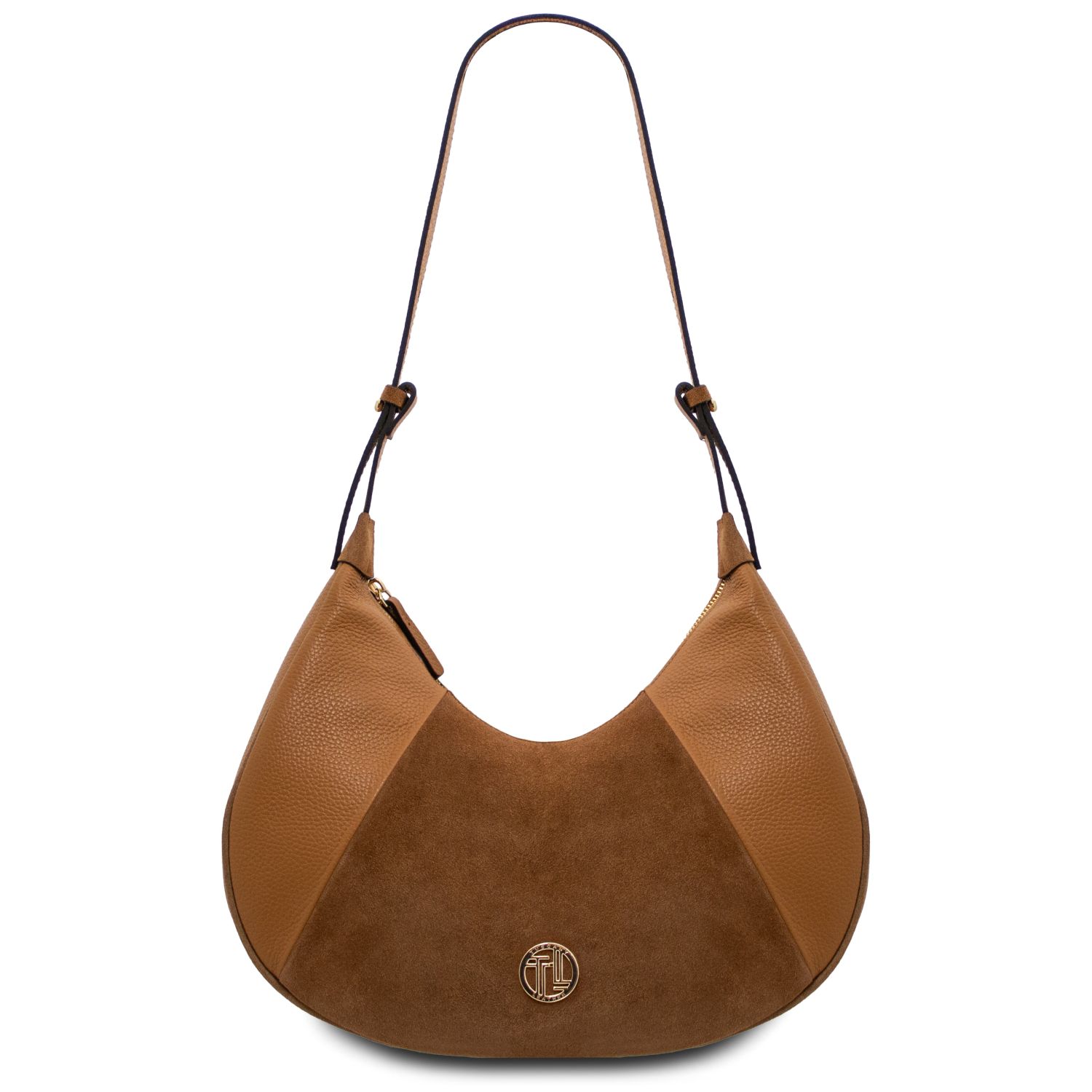 Borsa hobo in pelle Cognac