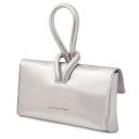TL Bag Metallic Leather Clutch Silver TL141993