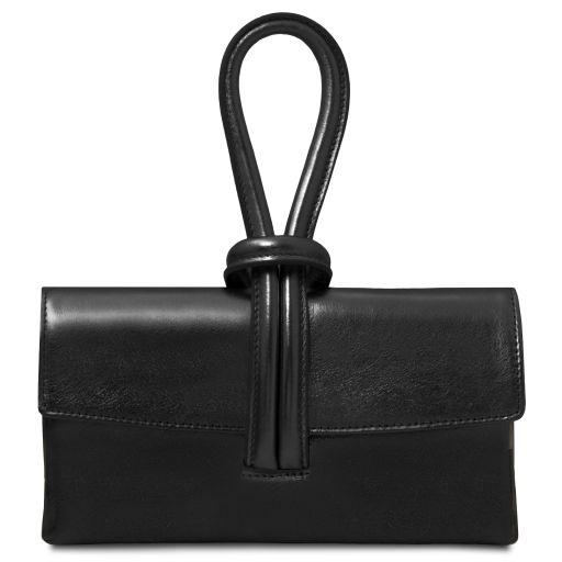 TL Bag Metallic Leather Clutch Black TL141993