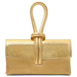TL Bag Metallic Leather Clutch Gold TL141993