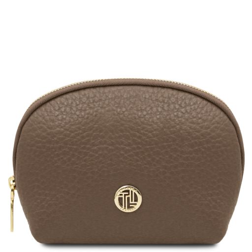 Vera Trousse de Toilette en Cuir Souple Taupe foncé TL142521