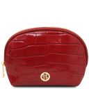 Linosa Bolso a Mano en Piel Efecto Coco y Neceser en Piel Efecto Coco Rojo TL142522