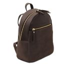 Itaca Mochila en Piel y Neceser en Piel Suave Marrón oscuro TL142523