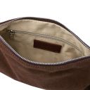 Nomade Sac à Main en Cuir Daim et Franges Marron foncé TL142495