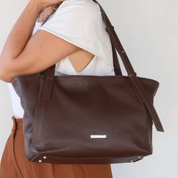 TL Bag Soft Leather Shopping bag Dark Brown TL142230