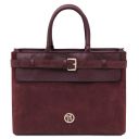 Tenace Suede Leather Handbag Bordeaux TL142525