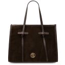 Frame Suede Leather Shoulder bag Dark Brown TL142513