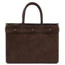 Tenace Suede Leather Handbag Dark Brown TL142525