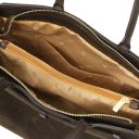 Tenace Suede Leather Handbag Dark Brown TL142525