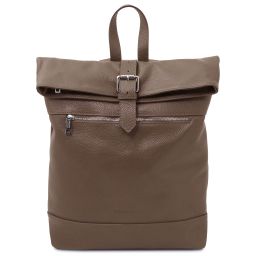 London Soft Leather Backpack Dark Taupe TL142502