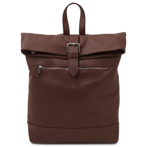 London Soft Leather Backpack Coffee TL142502