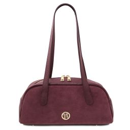 Eclaire Borsa a Spalla in Pelle Scamosciata Bordeaux TL142516