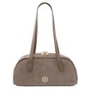 Eclaire Schultertasche aus Wildleder Dunkel Taupe TL142516