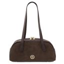 Eclaire Suede Leather Shoulder bag Dark Brown TL142516