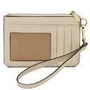 Porte Cartes en Cuir Avec Poignée Beige TL142544