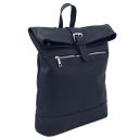 London Soft Leather Backpack Dark Blue TL142502