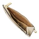 Leather Card Holder With Handle Beige TL142544