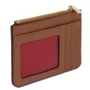 Leather Card Holder With Handle Cognac TL142544