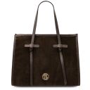 Frame Suede Leather Shoulder bag Dark Brown TL140922